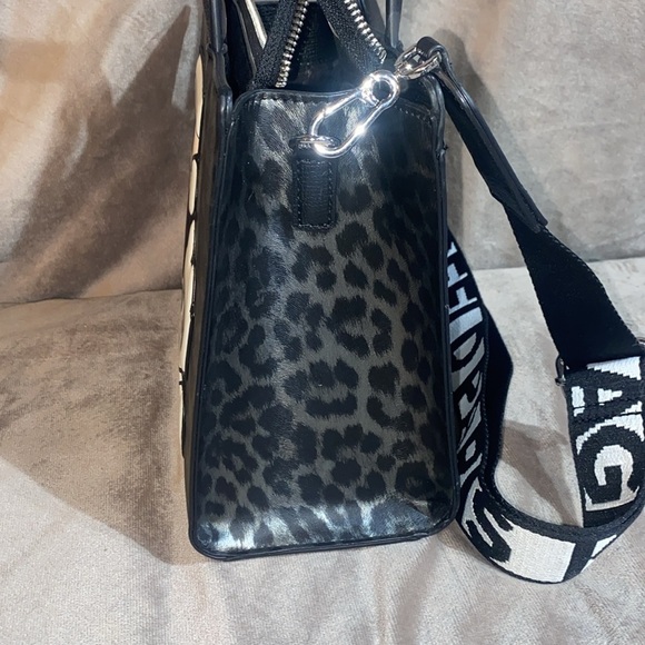 Karl Lagerfeld Paris Maybelle Satchel Black/Grey Leopard - Picture 10 of 16